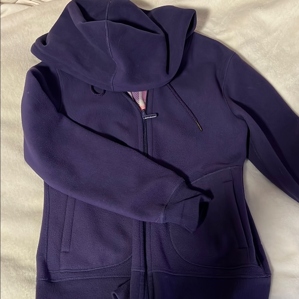 cozy purple fleece zip up !!